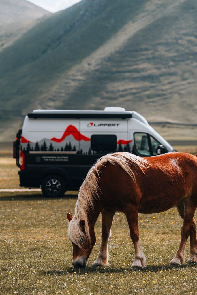 Camper van in the countryside